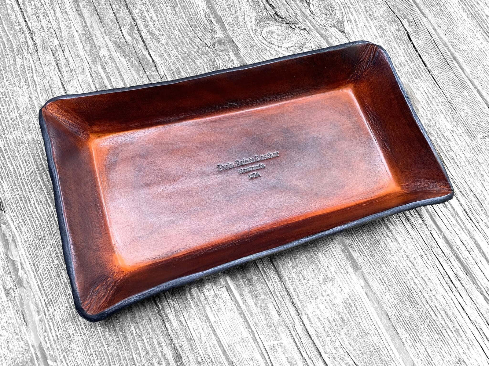 Our Twin Saints Leather Valet in One of Our Most Versatile Sizes