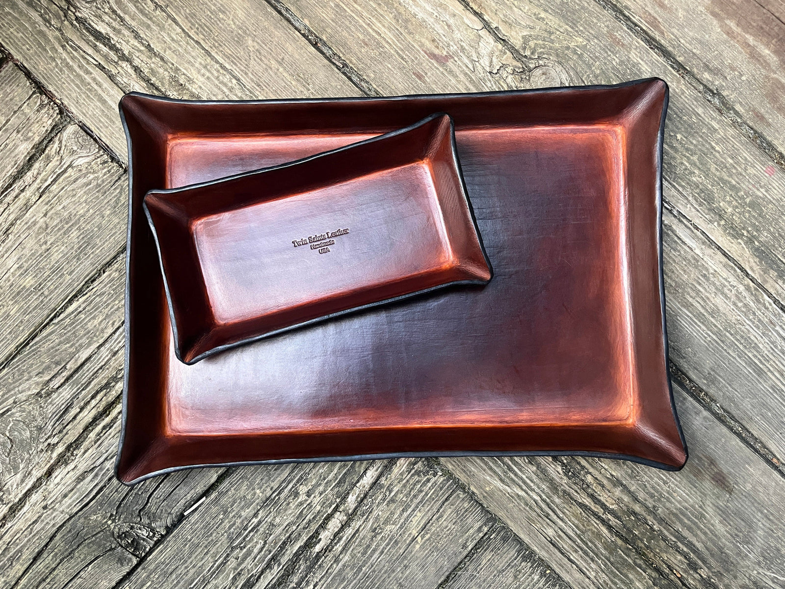 The Stateroom Tray. Executive sized desk valet. Timber Brown.