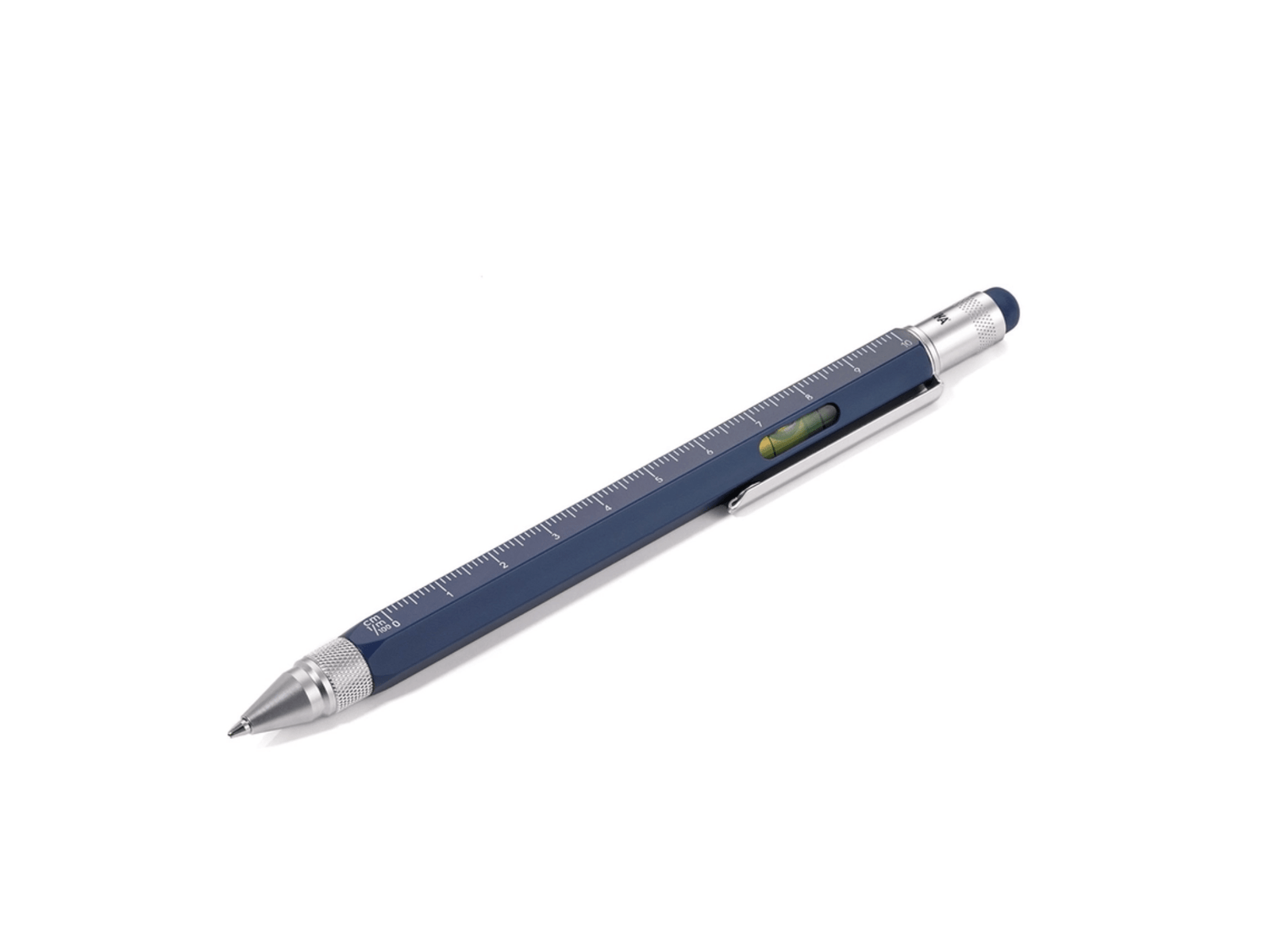 Closeup of blue Troika Construction Pen