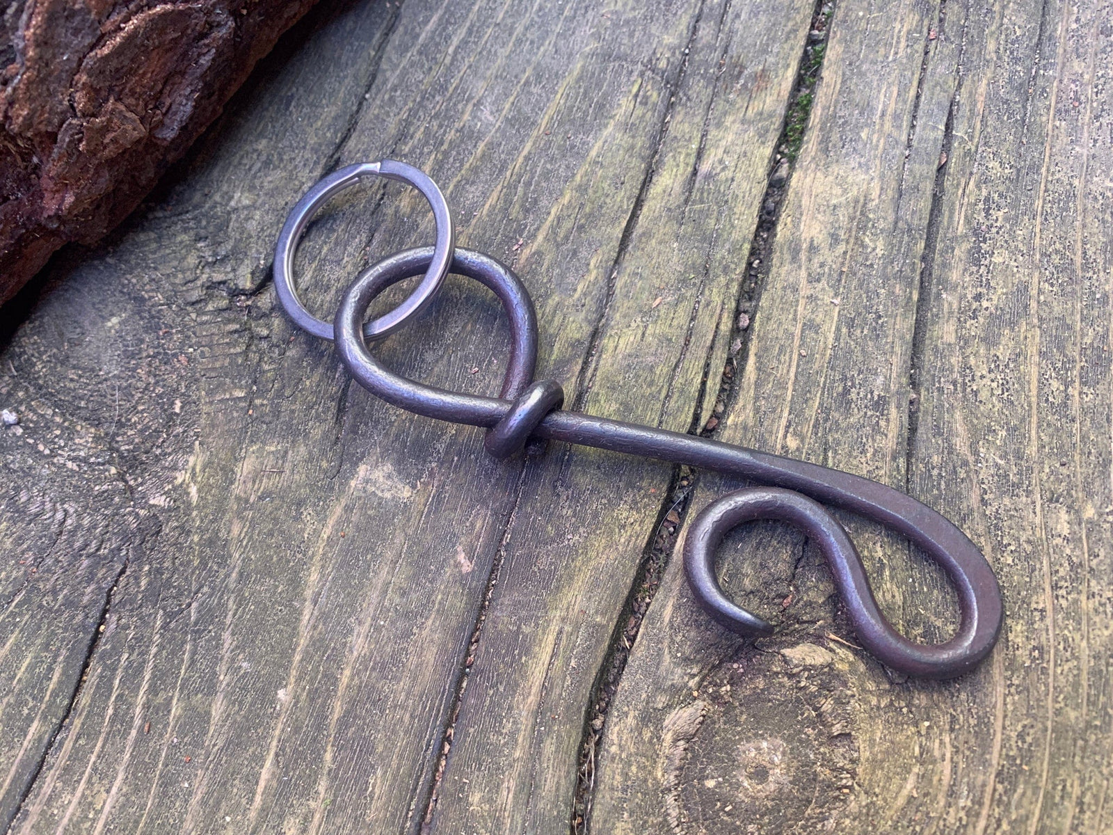 hand forged bottle opener keychain