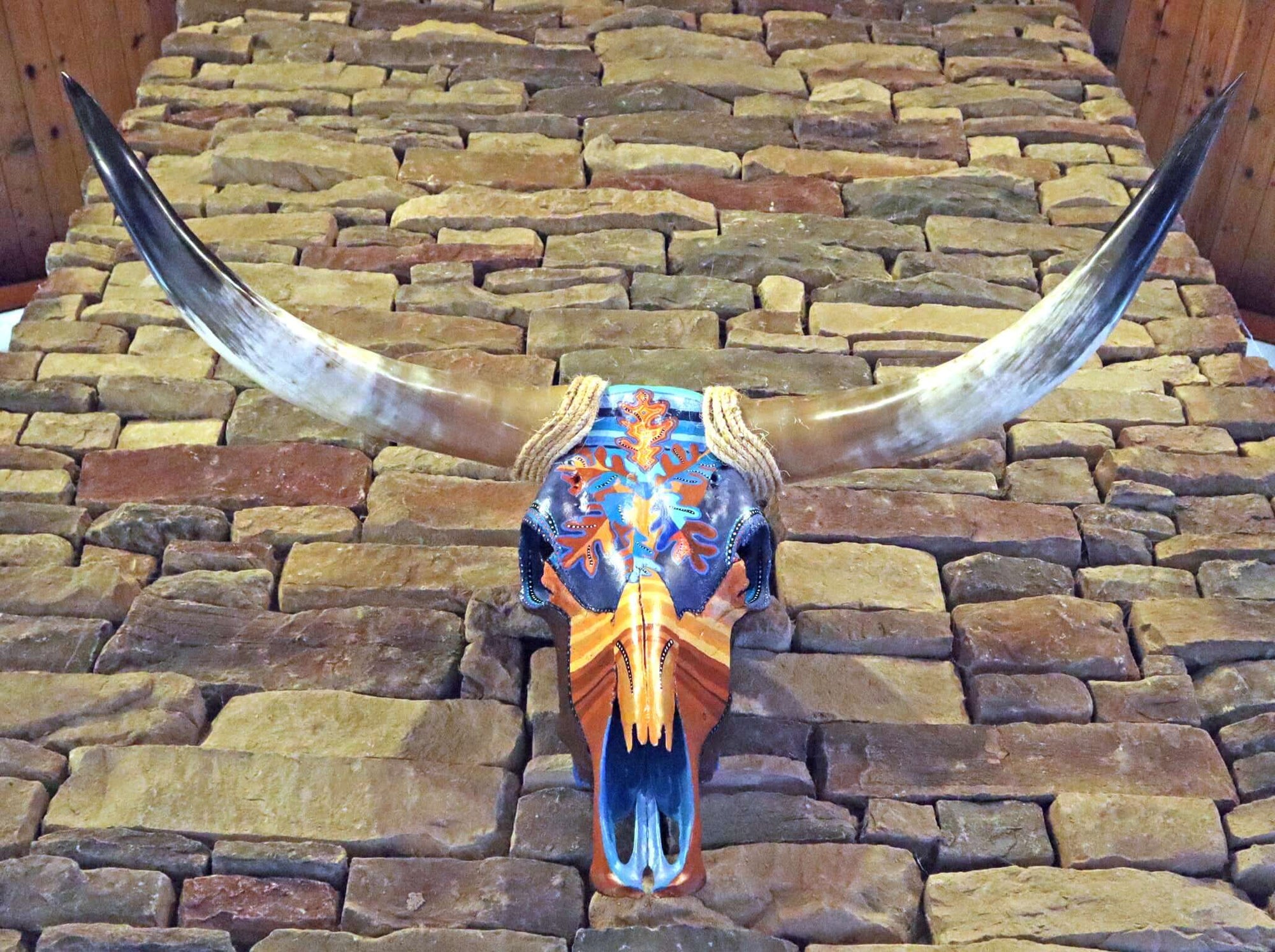 Hand Painted Steer skull. Video.