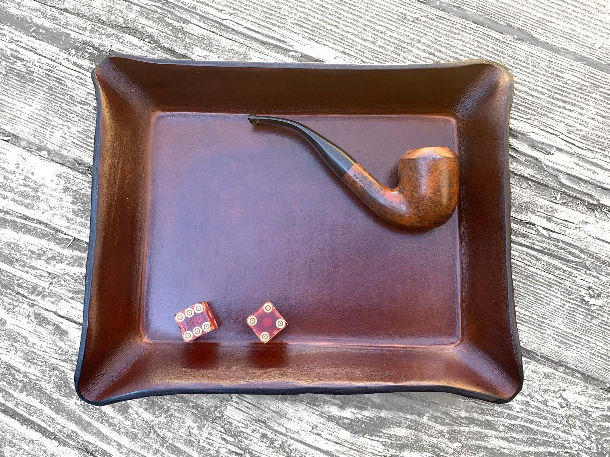 Our Leather Pipe Tray is a Great Large Valet