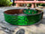 Forest green Celtic leather dog collar
