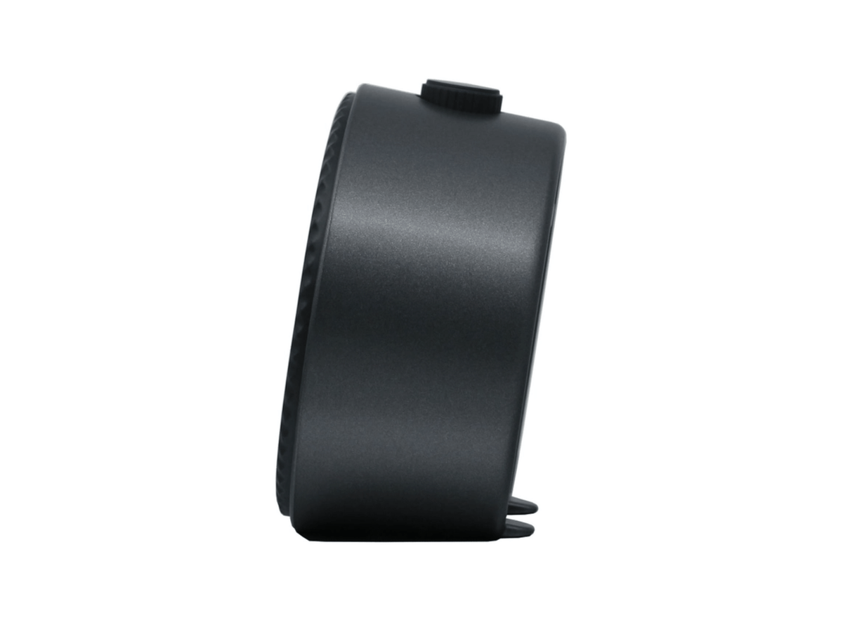 Side detail of Seiko Mai dive-style alarm clock in black/black