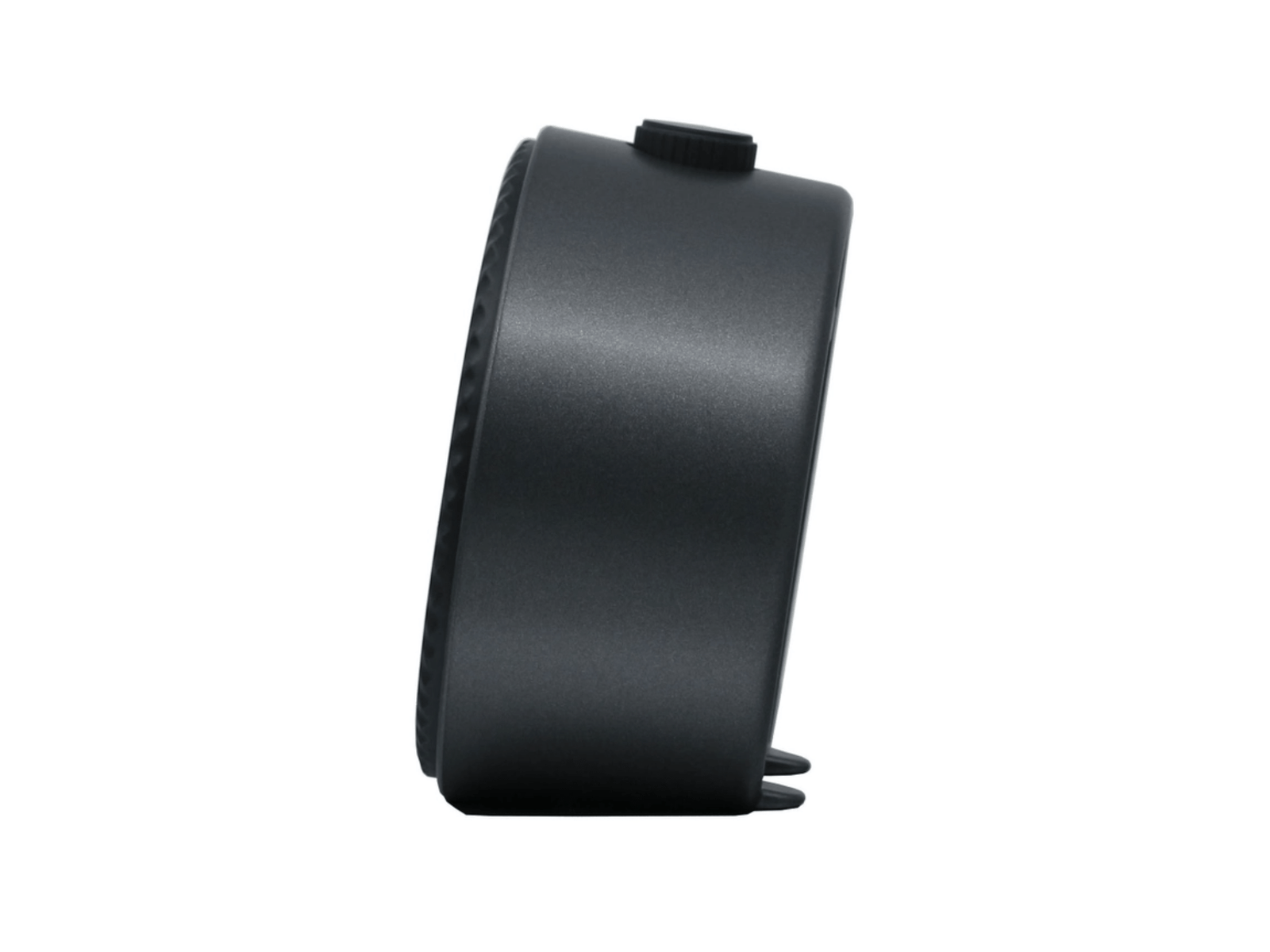 Side detail of Seiko Mai dive-style alarm clock in black/black