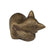 Back view detail of antiqued sleeping fox paperweight