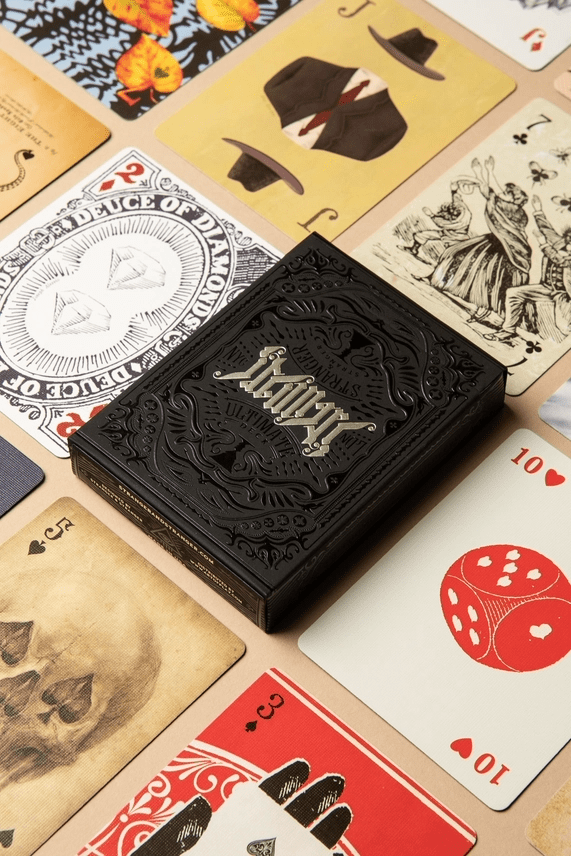 The Ultimate deck showing example cards and box