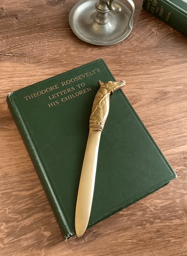 9" Solid Brass Antiqued Horsehead Letter Opener