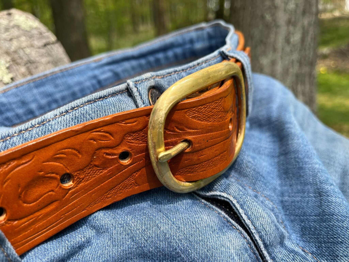 Western Style Leather Belt for Jeans