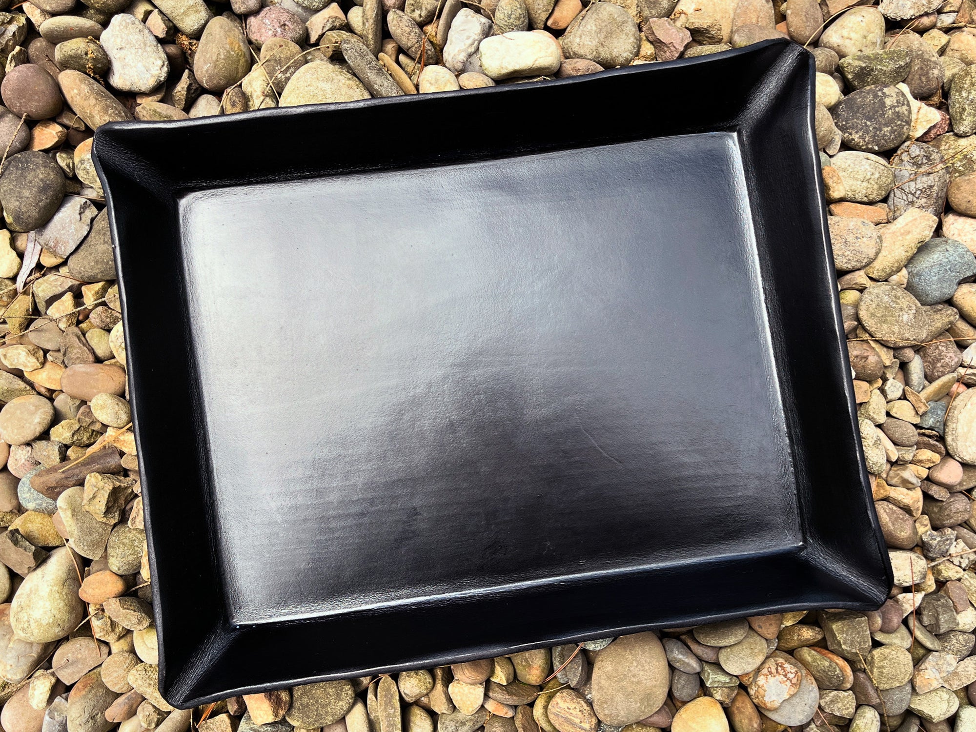 Solid Back Leather Paper Tray