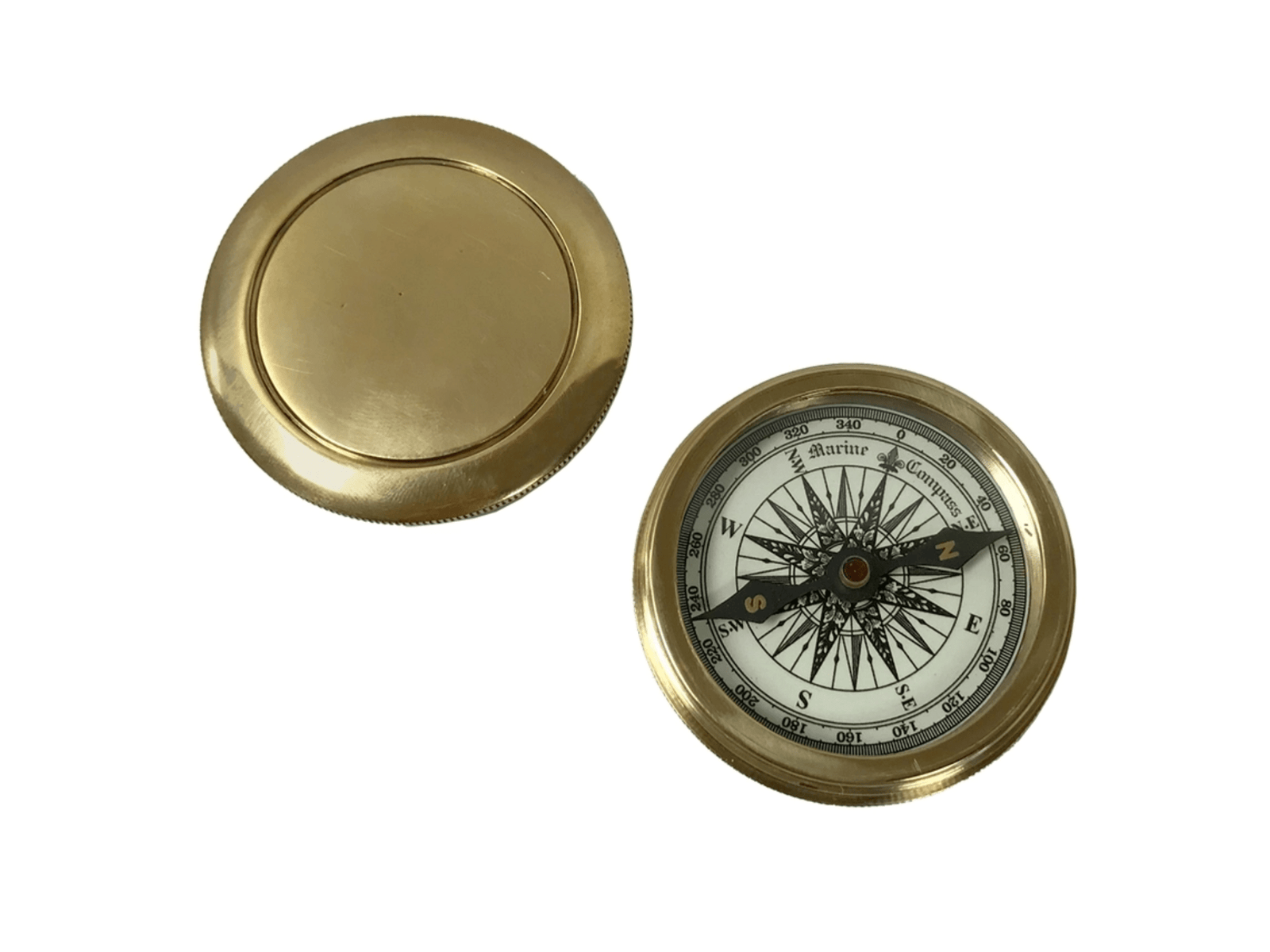 Solid Brass Pocket Compass with Screw-Top Lid