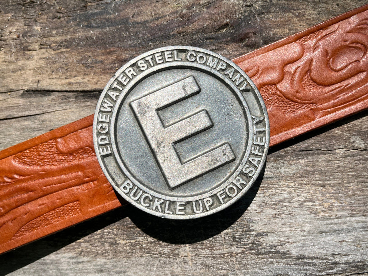 Edgewater Steel vintage round belt buckle