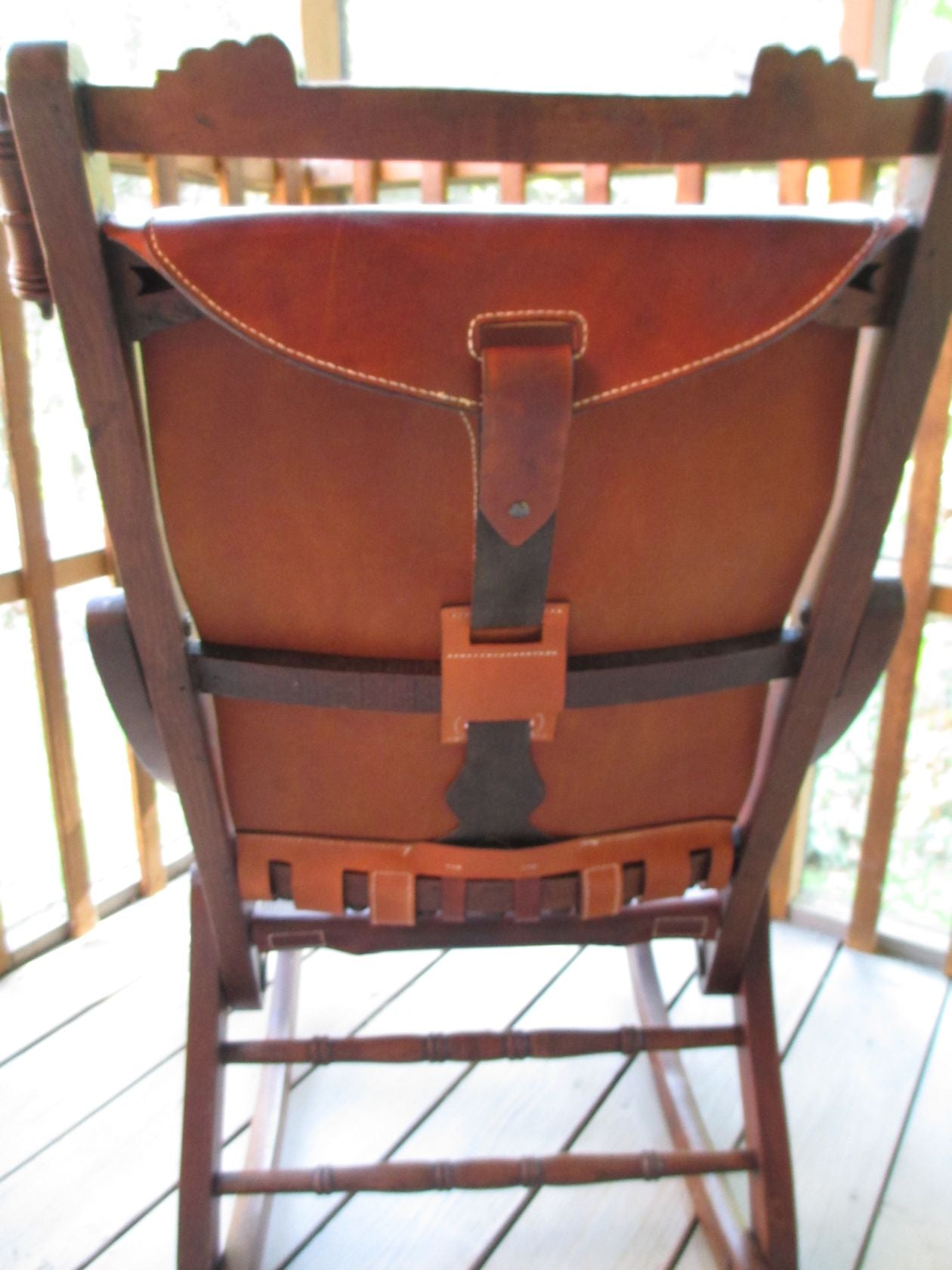 Leather "Seagrass" Chair. 2013Back detail. Twin Saints Leather.
