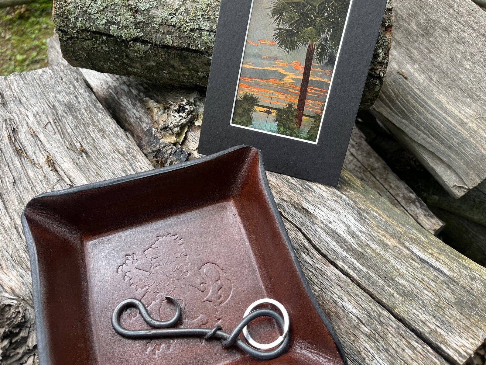 Small Print gift box number 3 with valet tray, keychain, and vintage postcard print.