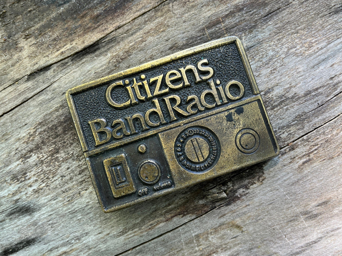 vintage CB citizens band radio belt buckle