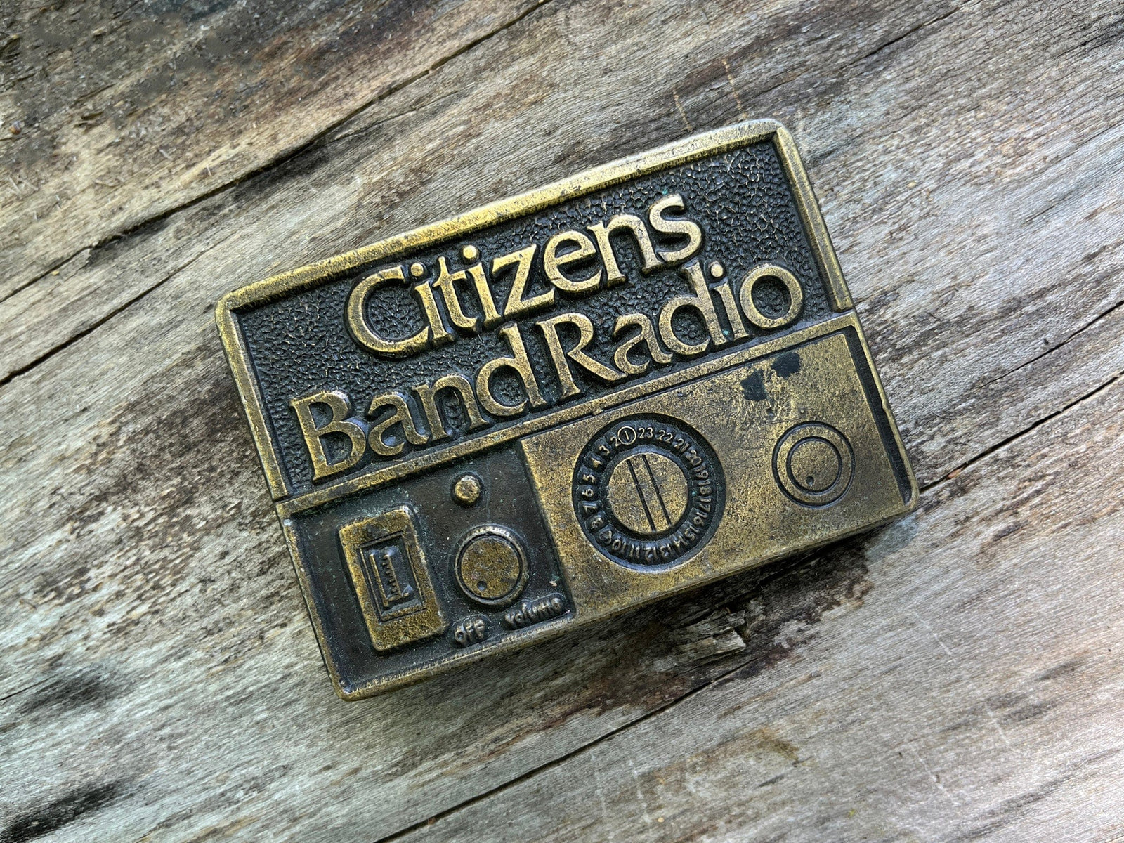 vintage CB citizens band radio belt buckle