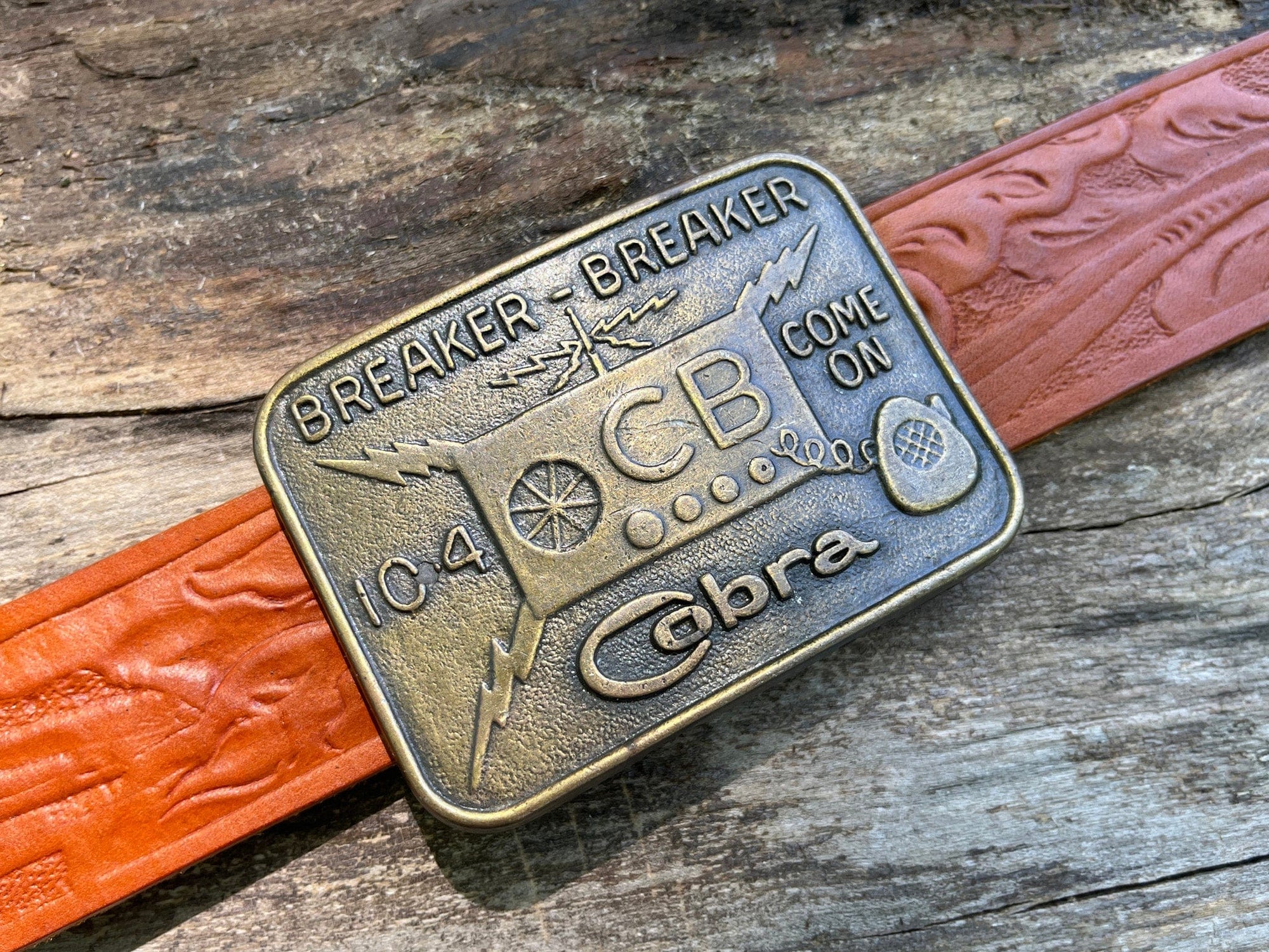 1970's breaker breaker Cobra CB belt buckle