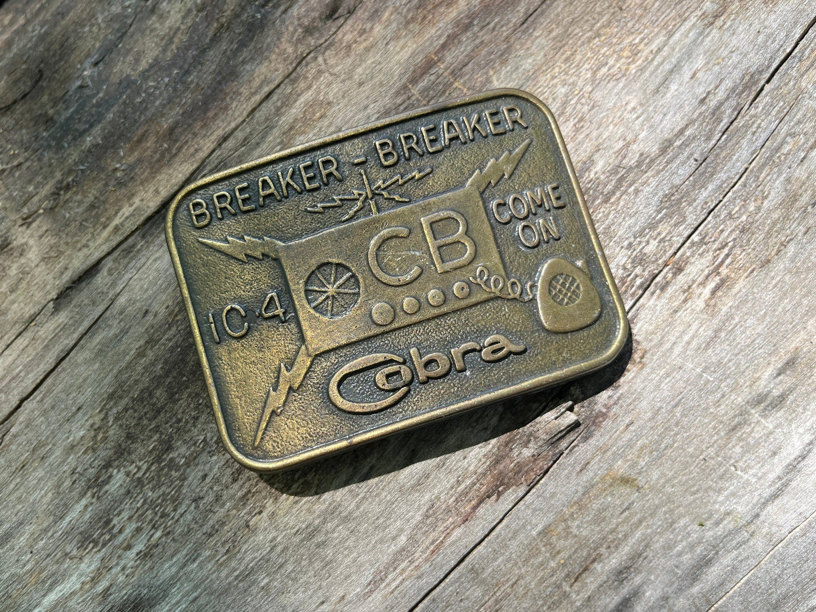 vintage Cobra CB radio belt buckle