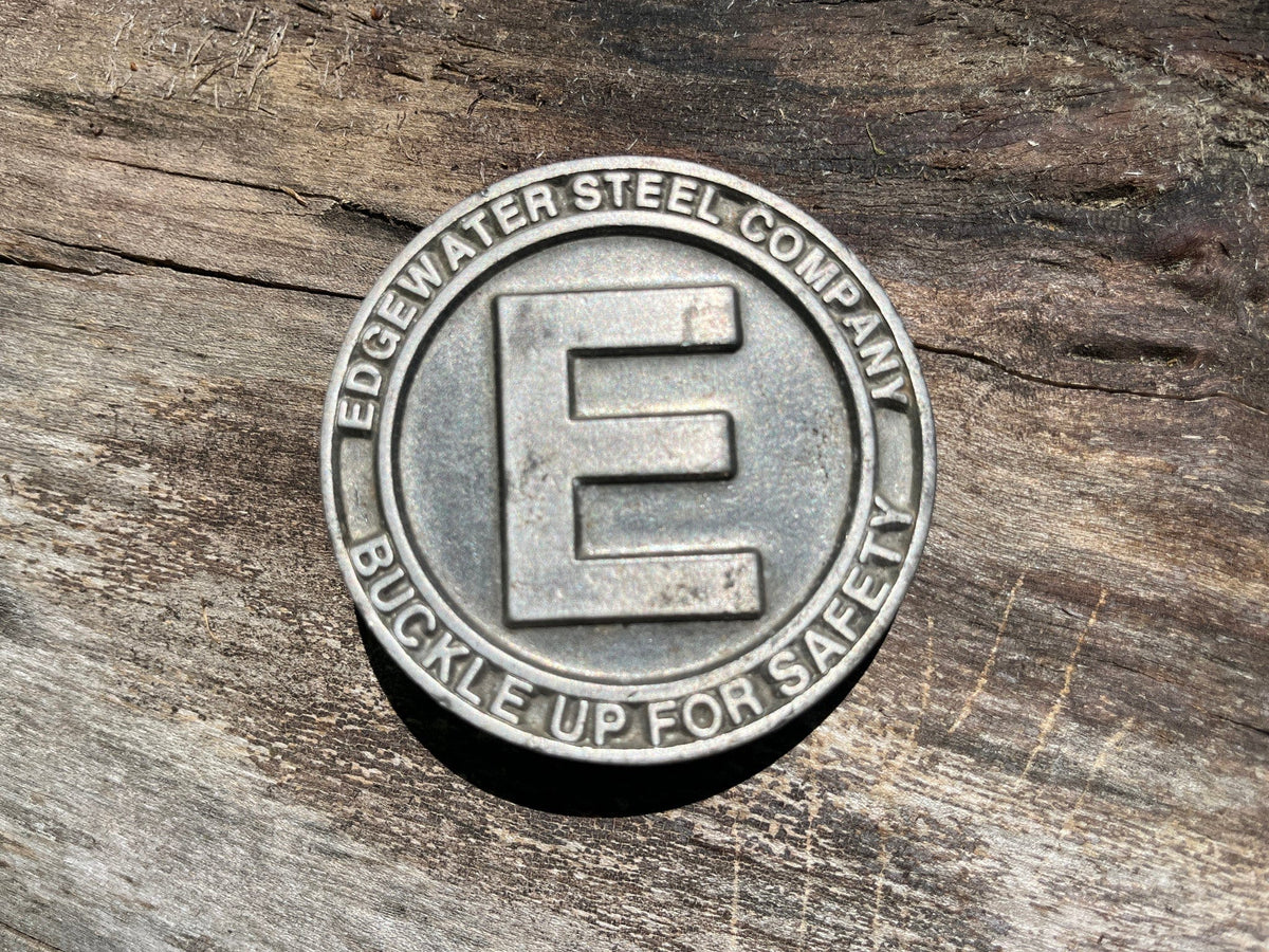 Vintage Edgewater Steel round belt buckle