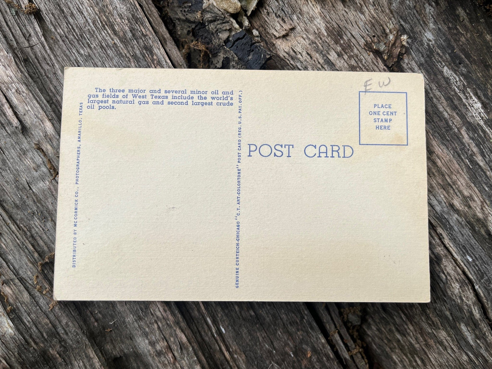 1935 Curteich postcard. Back