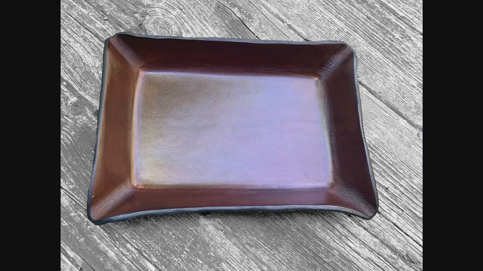 Rectangular valet tray shown with objects inside. Demo