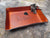 Leather desk valet tray. Trout design.