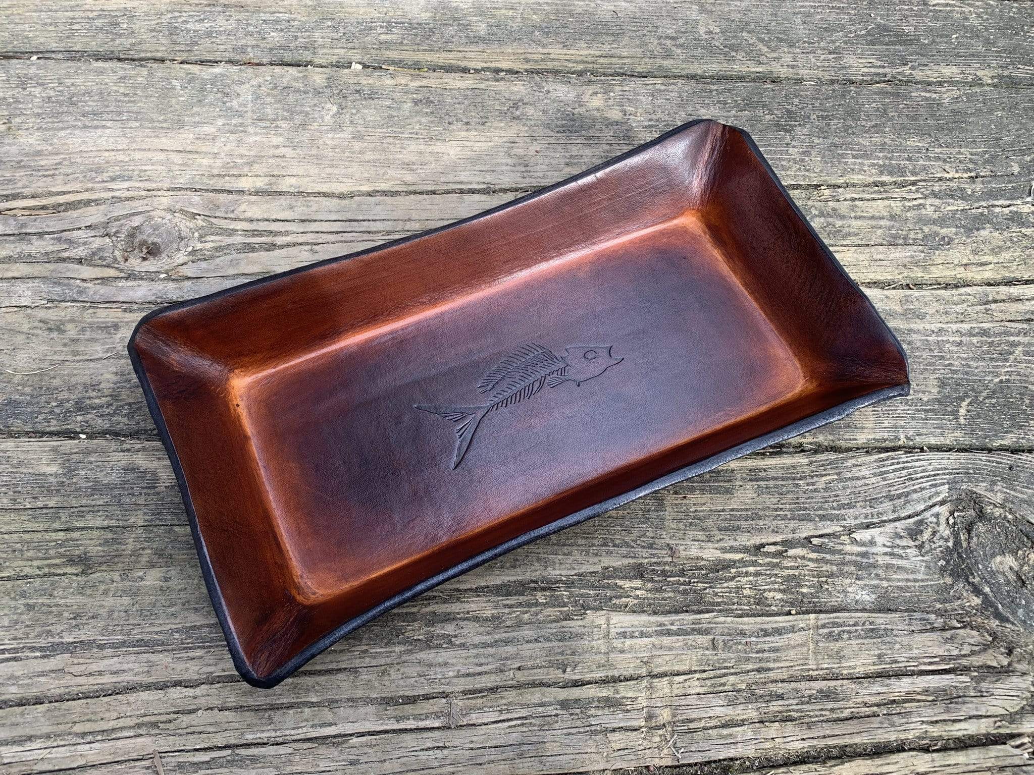 Leather Change Tray, Chestnut