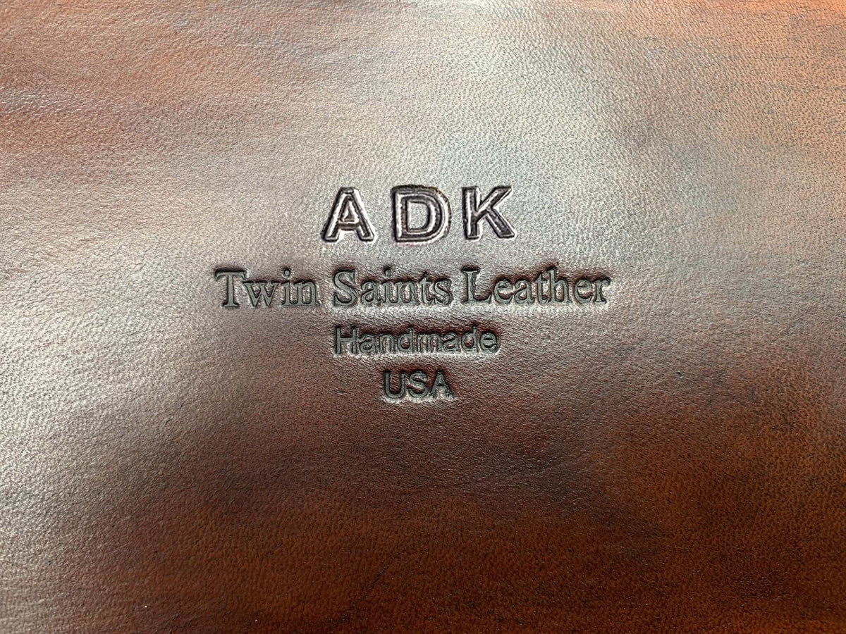 Twin Saints Logo Valet Tray with Monogram. Detail.