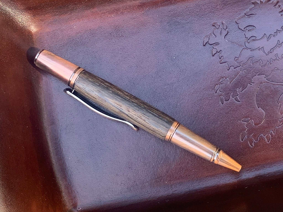 Handcrafted wood and copper pen. Made in Ireland