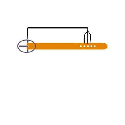 Image showing fit hole measurement on leather dog collars. 