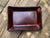 Leather valet tray with rampant heraldic lion image